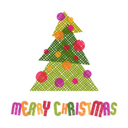 criss cross tree christmas card