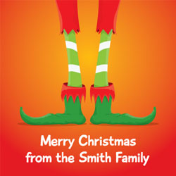 elf legs christmas card