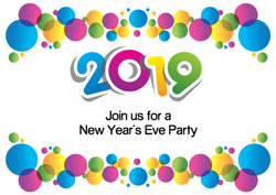 new years eve bubbles invitations