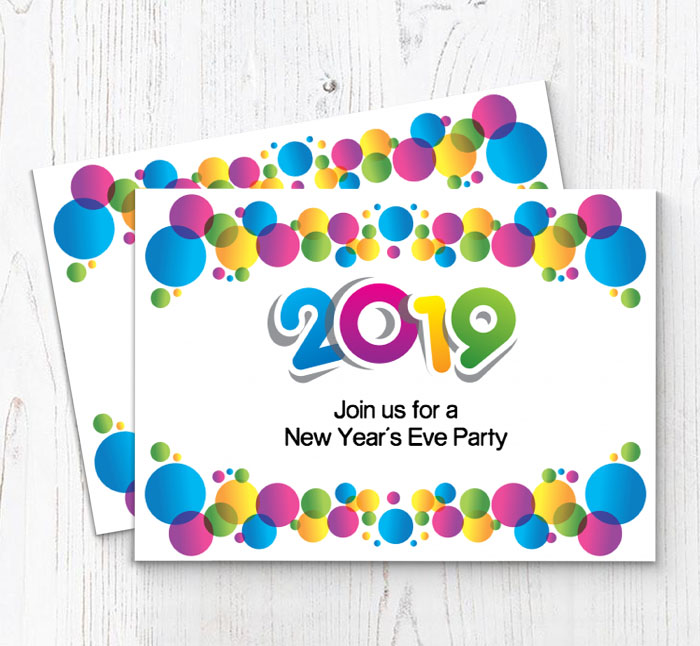new years eve bubbles invitations