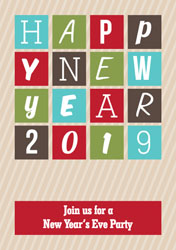 new year squares party invitations