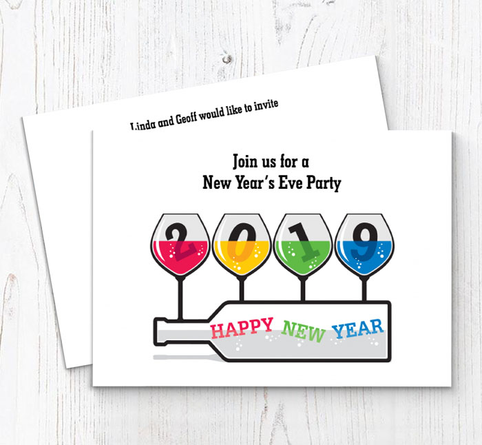 new year bottle party invitations