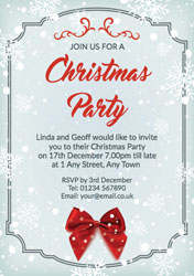 red ribbon and snowflakes invites