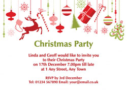 hanging ornaments party invitations