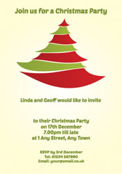 red and green tree party invitations